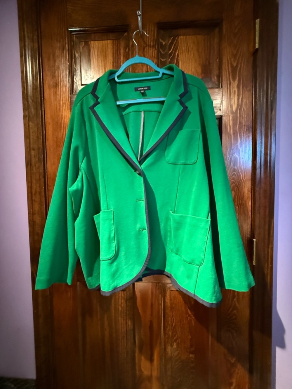 Lands' End Bright Green Blazer with Contrast Trim